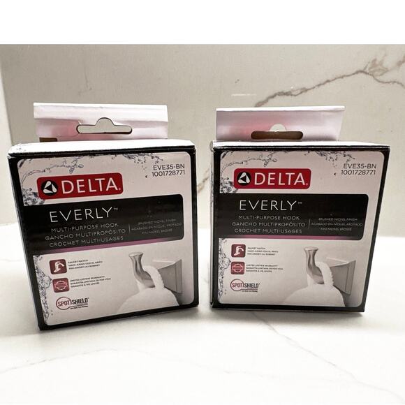 NEW Set of 2 Matching Delta Everly Multi-Purpose Hook Model Number: EVE35-BN - Picture 1 of 5